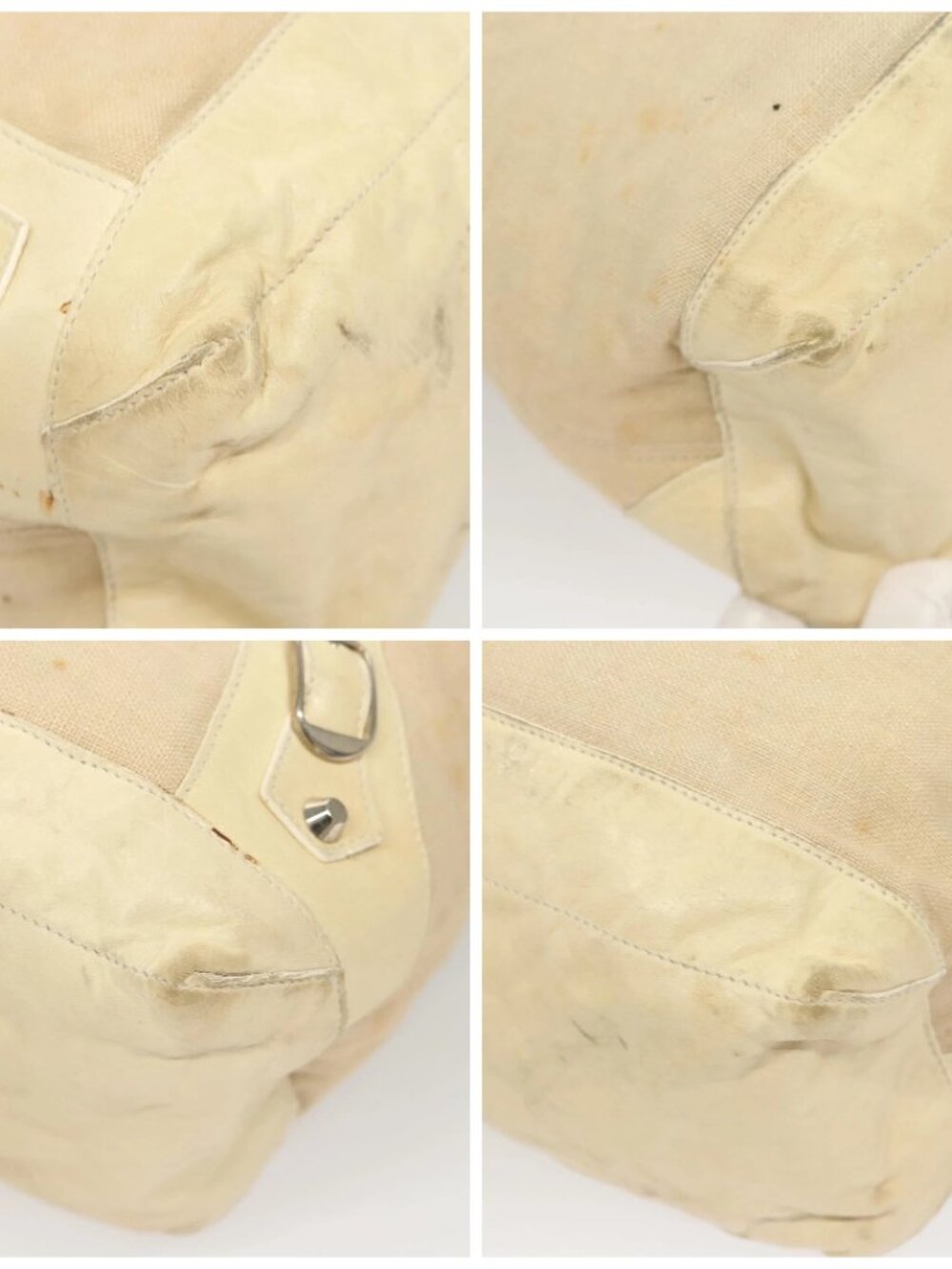 BALENCIAGA The Day Shoulder Bag Canvas Beige Silver - Picture 14 of 16